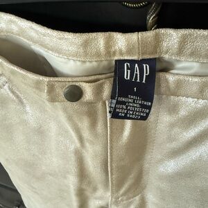 GAP Metallic Leather pants- Gold Champagne